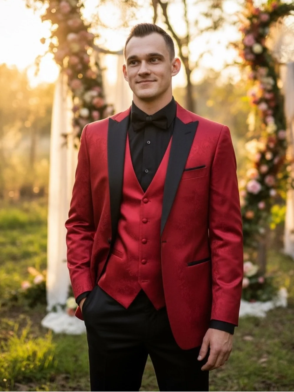 46R 40W Vinci Philosophy - Slim Fit Solid Black Flat Front Dress Pants